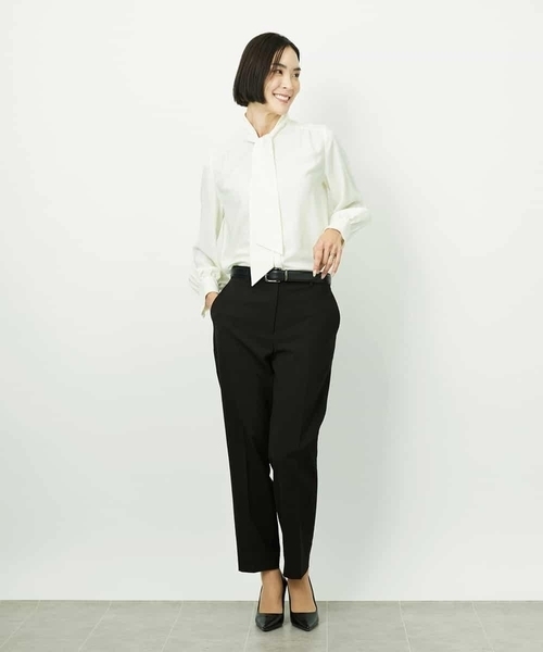 MICHEL KLEIN（ミッシェル・クラン）の「ボウタイブラウス（シャツ/ブラウス・レディース・アイボリー/ブラック・38）」の20枚目の写真