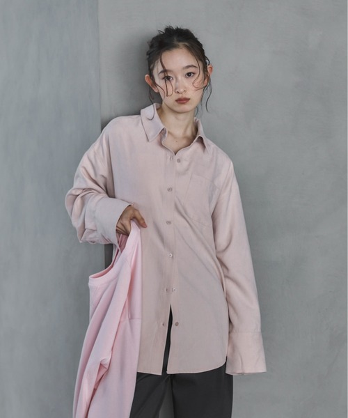 feepur（フェピュール）の「ビンテージライクオーバーシャツ（シャツ/ブラウス・レディース・アイボリー/ブルーグレー/ピンク・MEDIUM）」の3枚目の写真