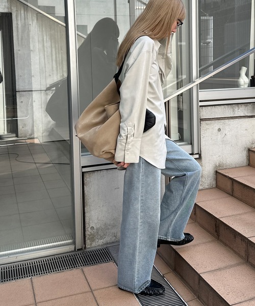 feepur(フェピュール)の「ビンテージライクオーバーシャツ(シャツ/ブラウス・レディース・アイボリー/ブルーグレー/ピンク・MEDIUM)」の9枚目の写真