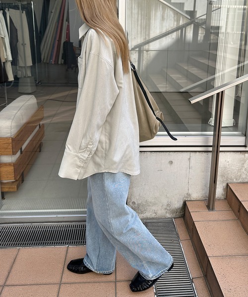feepur(フェピュール)の「ビンテージライクオーバーシャツ(シャツ/ブラウス・レディース・アイボリー/ブルーグレー/ピンク・MEDIUM)」の5枚目の写真