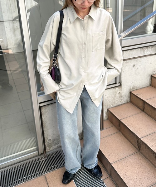 feepur(フェピュール)の「ビンテージライクオーバーシャツ(シャツ/ブラウス・レディース・アイボリー/ブルーグレー/ピンク・MEDIUM)」の10枚目の写真