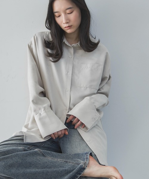 feepur(フェピュール)の「ビンテージライクオーバーシャツ(シャツ/ブラウス・レディース・アイボリー/ブルーグレー/ピンク・MEDIUM)」の11枚目の写真
