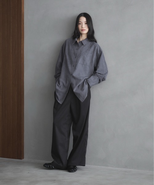 feepur（フェピュール）の「ビンテージライクオーバーシャツ（シャツ/ブラウス・レディース・アイボリー/ブルーグレー/ピンク・MEDIUM）」の5枚目の写真