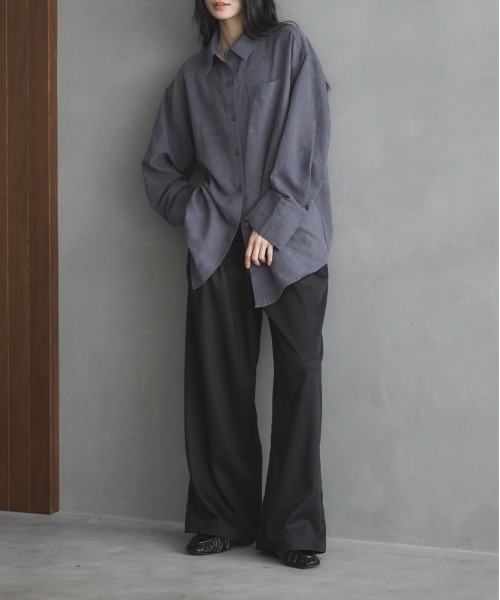 feepur（フェピュール）の「ビンテージライクオーバーシャツ（シャツ/ブラウス・レディース・アイボリー/ブルーグレー/ピンク・MEDIUM）」の4枚目の写真