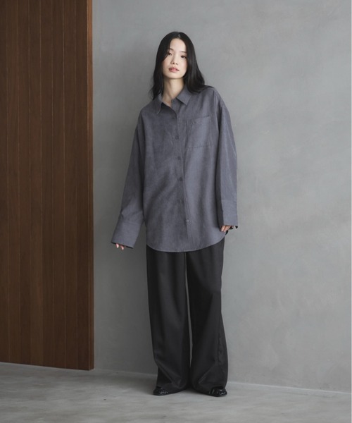 feepur（フェピュール）の「ビンテージライクオーバーシャツ（シャツ/ブラウス・レディース・アイボリー/ブルーグレー/ピンク・MEDIUM）」の8枚目の写真