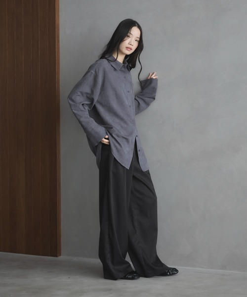 feepur（フェピュール）の「ビンテージライクオーバーシャツ（シャツ/ブラウス・レディース・アイボリー/ブルーグレー/ピンク・MEDIUM）」の7枚目の写真