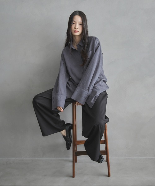 feepur（フェピュール）の「ビンテージライクオーバーシャツ（シャツ/ブラウス・レディース・アイボリー/ブルーグレー/ピンク・MEDIUM）」の10枚目の写真