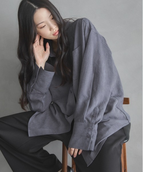 feepur（フェピュール）の「ビンテージライクオーバーシャツ（シャツ/ブラウス・レディース・アイボリー/ブルーグレー/ピンク・MEDIUM）」の15枚目の写真