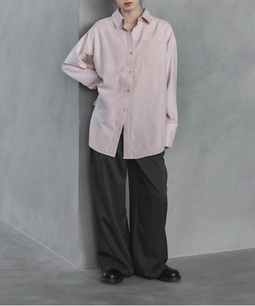 feepur（フェピュール）の「ビンテージライクオーバーシャツ（シャツ/ブラウス・レディース・アイボリー/ブルーグレー/ピンク・MEDIUM）」の16枚目の写真