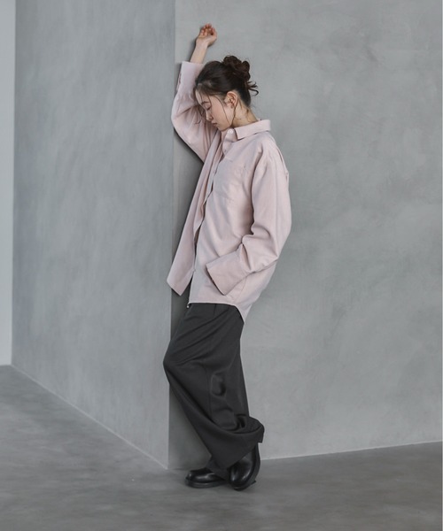 feepur（フェピュール）の「ビンテージライクオーバーシャツ（シャツ/ブラウス・レディース・アイボリー/ブルーグレー/ピンク・MEDIUM）」の20枚目の写真