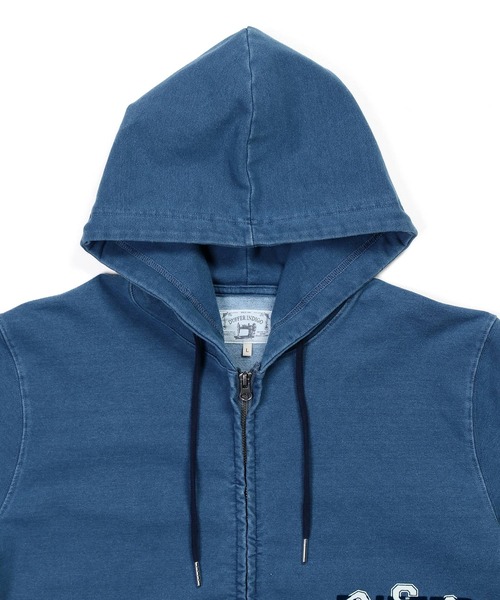 The DUFFER of ST.GEORGE（ザダファーオブセントジョージ）の「[INDIGO LABEL] SET UP ZIP PARKA：インディゴポンチ素材 セットアップ ジップパーカー（パーカー・メンズ・ライトインディゴブルー・X-LARGE/LARGE/MEDIUM/SMALL）」の3枚目の写真