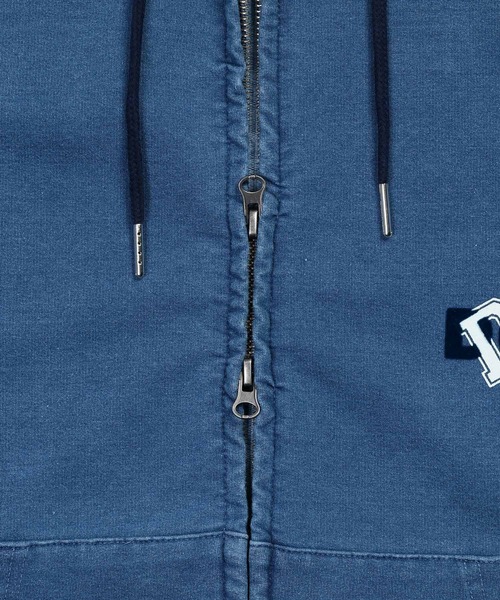 The DUFFER of ST.GEORGE（ザダファーオブセントジョージ）の「[INDIGO LABEL] SET UP ZIP PARKA：インディゴポンチ素材 セットアップ ジップパーカー（パーカー・メンズ・ライトインディゴブルー・X-LARGE/LARGE/MEDIUM/SMALL）」の5枚目の写真