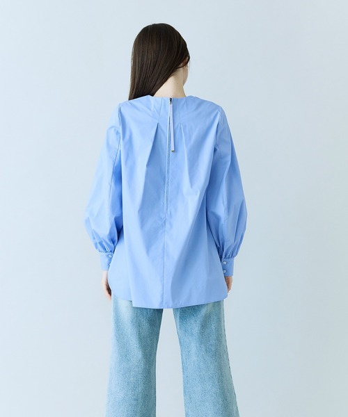 Audie a Muses（オーディアミューズ）の「フロントフリルレイヤードブラウス（シャツ/ブラウス・レディース・ネイビー/オフホワイト/ブルー・42/38）」の12枚目の写真
