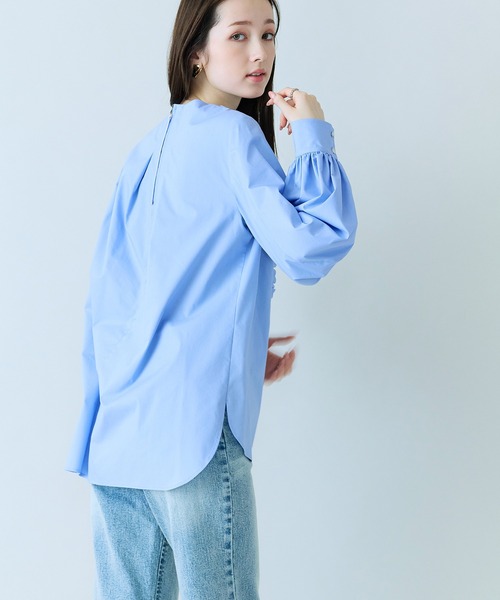 Audie a Muses（オーディアミューズ）の「フロントフリルレイヤードブラウス（シャツ/ブラウス・レディース・ネイビー/オフホワイト/ブルー・42/38）」の14枚目の写真