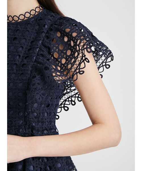 CELFORD（セルフォード）の「【セットアップ対応】ジオメトリックパターンレースブラウス（シャツ/ブラウス・レディース・サックスブルー/オフホワイト/ダークネイビー・36/38）」の10枚目の写真