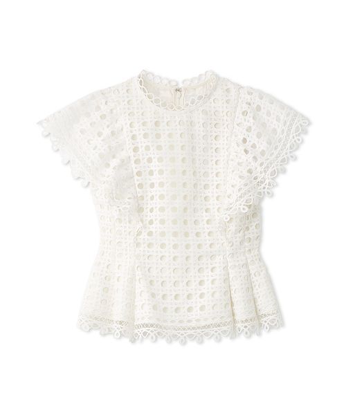 CELFORD（セルフォード）の「【セットアップ対応】ジオメトリックパターンレースブラウス（シャツ/ブラウス・レディース・サックスブルー/オフホワイト/ダークネイビー・36/38）」の15枚目の写真