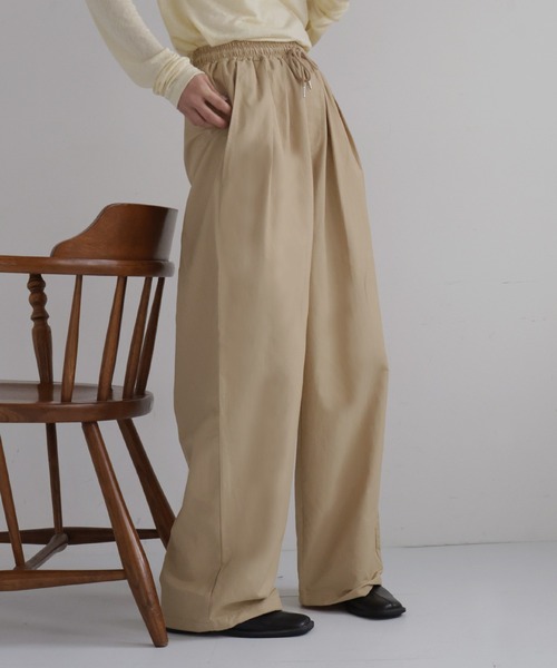 hellam（へラム）の「2WAY腰巻きツイルパンツ（その他パンツ・レディース・ブラック/アイボリー/ブラウン/ベージュ・FREE）」の4枚目の写真