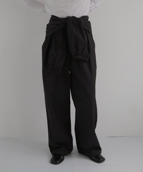 hellam（へラム）の「2WAY腰巻きツイルパンツ（その他パンツ・レディース・ブラック/アイボリー/ブラウン/ベージュ・FREE）」の2枚目の写真