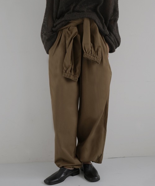 hellam（へラム）の「2WAY腰巻きツイルパンツ（その他パンツ・レディース・ブラック/アイボリー/ブラウン/ベージュ・FREE）」の7枚目の写真