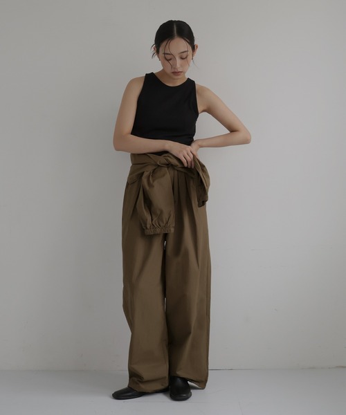 hellam（へラム）の「2WAY腰巻きツイルパンツ（その他パンツ・レディース・ブラック/アイボリー/ブラウン/ベージュ・FREE）」の12枚目の写真