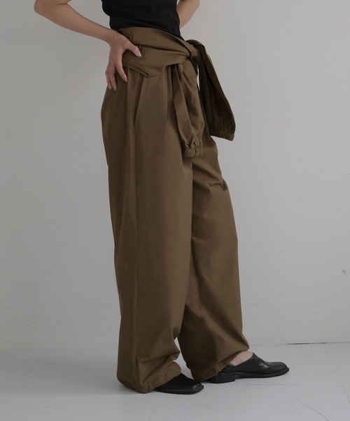 hellam（へラム）の「2WAY腰巻きツイルパンツ（その他パンツ・レディース・ブラック/アイボリー/ブラウン/ベージュ・FREE）」の13枚目の写真