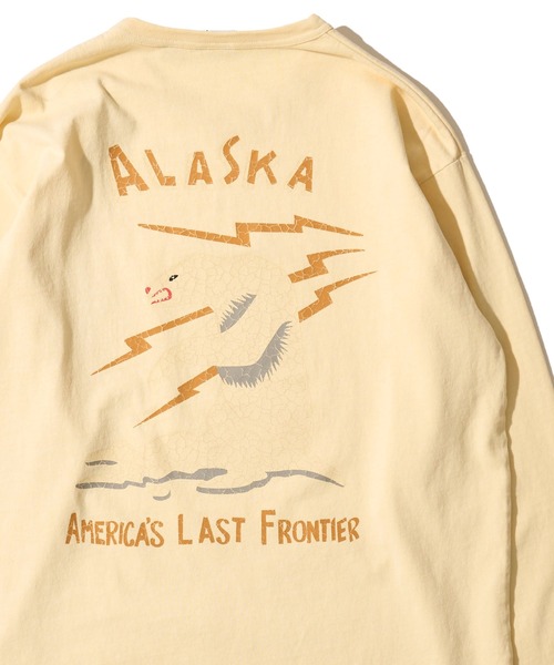 HOUSTON（ヒューストン）の「【HOUSTON / ヒューストン】USA COTTON PIGMENT TEE / ピグメントクルーネックロンT（Tシャツ/カットソー・メンズ・ブラック/オフホワイト/ターコイズブルー/サーモンピンク・MEDIUM/LARGE/X-LARGE）」の2枚目の写真