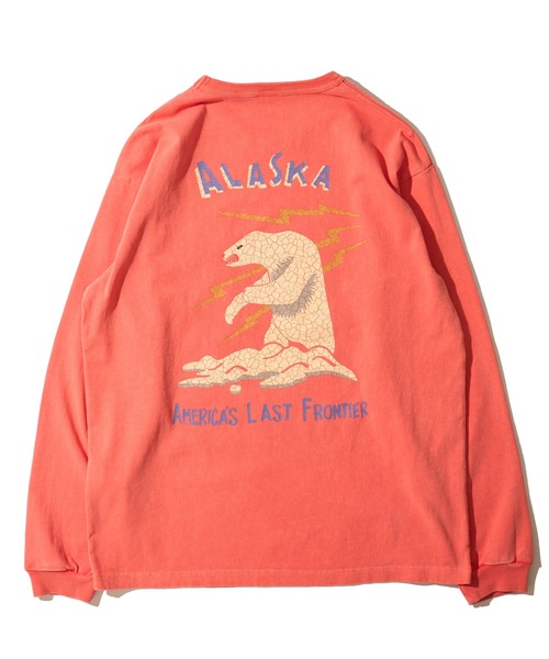 HOUSTON（ヒューストン）の「【HOUSTON / ヒューストン】USA COTTON PIGMENT TEE / ピグメントクルーネックロンT（Tシャツ/カットソー・メンズ・ブラック/オフホワイト/ターコイズブルー/サーモンピンク・MEDIUM/LARGE/X-LARGE）」の9枚目の写真