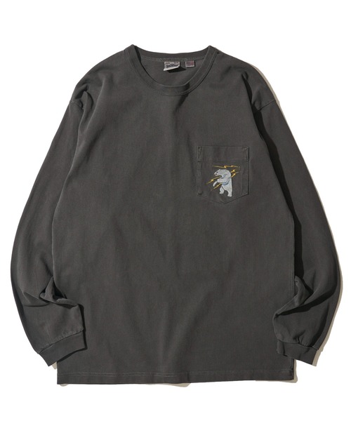 HOUSTON（ヒューストン）の「【HOUSTON / ヒューストン】USA COTTON PIGMENT TEE / ピグメントクルーネックロンT（Tシャツ/カットソー・メンズ・ブラック/オフホワイト/ターコイズブルー/サーモンピンク・MEDIUM/LARGE/X-LARGE）」の14枚目の写真