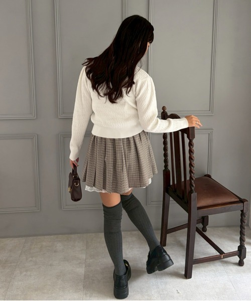 Another Branch olive des olive（アナザーブランチオリーブデオリーブ）の「【セットアップ対応】裾レースプリーツスカート（スカート・レディース・ブラック/ストライプ/チェック・FREE）」の7枚目の写真