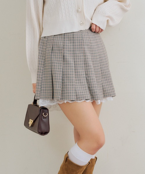 Another Branch olive des olive（アナザーブランチオリーブデオリーブ）の「【セットアップ対応】裾レースプリーツスカート（スカート・レディース・ブラック/ストライプ/チェック・FREE）」の12枚目の写真