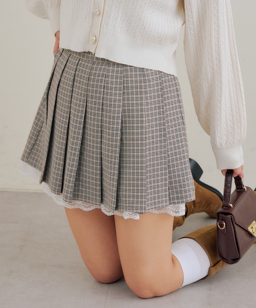 Another Branch olive des olive（アナザーブランチオリーブデオリーブ）の「【セットアップ対応】裾レースプリーツスカート（スカート・レディース・ブラック/ストライプ/チェック・FREE）」の8枚目の写真