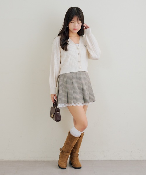 Another Branch olive des olive（アナザーブランチオリーブデオリーブ）の「【セットアップ対応】裾レースプリーツスカート（スカート・レディース・ブラック/ストライプ/チェック・FREE）」の10枚目の写真