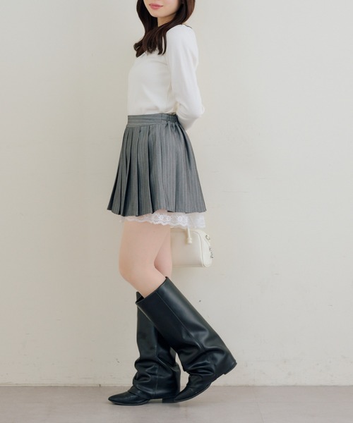 Another Branch olive des olive（アナザーブランチオリーブデオリーブ）の「【セットアップ対応】裾レースプリーツスカート（スカート・レディース・ブラック/ストライプ/チェック・FREE）」の21枚目の写真