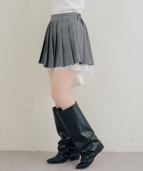 Another Branch olive des olive（アナザーブランチオリーブデオリーブ）の「【セットアップ対応】裾レースプリーツスカート（スカート・レディース・ブラック/ストライプ/チェック・FREE）」の17枚目の写真