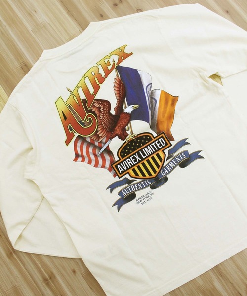 AVIREX(アヴィレックス)の「EAGLE L/S T-SHIRT(Tシャツ/カットソー・メンズ・ホワイト/オレンジ/チャコールグレー・XXL/XL/L/M)」の7枚目の写真
