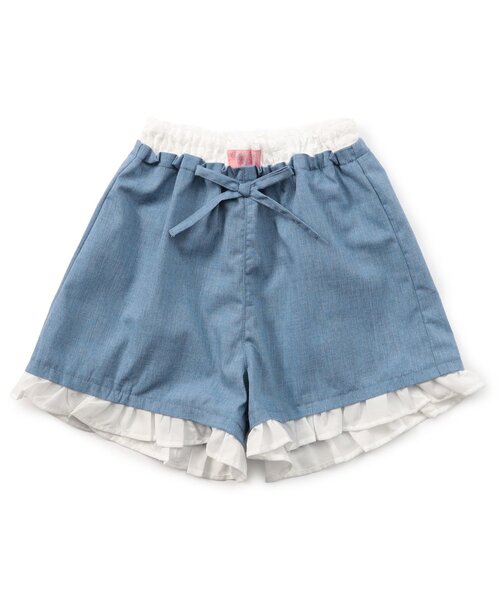 Seraph（セラフ）の「インして可愛い！フリルドッキングショートパンツ_ジュニア対応（その他パンツ・キッズ・ブルー/その他3/チェック・110/100/90/80/140/130/120）」の3枚目の写真