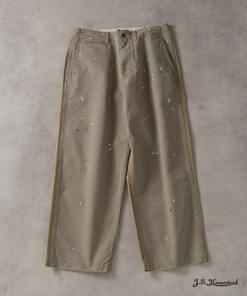 JOURNAL STANDARD J.S HOMESTEAD（ジャーナルスタンダードホームステッド）の「J.S.Homestead / スプラッシュ ペイント ビッグ チノ パンツ（チノパンツ・メンズ・ブラック/ベージュ・LARGE/MEDIUM）」の2枚目の写真