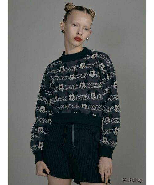 Disney（ディズニー）の「【ミッキーマウス】ジャガードニット（ニット/セーター・レディース・グレー/レッド・FREE）」の5枚目の写真