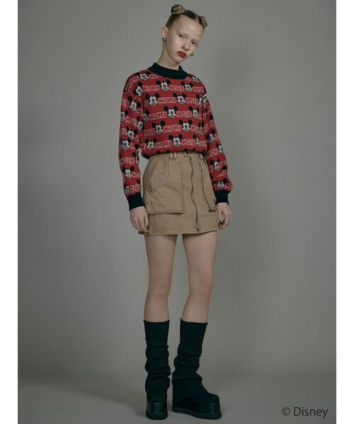 Disney（ディズニー）の「【ミッキーマウス】ジャガードニット（ニット/セーター・レディース・グレー/レッド・FREE）」の9枚目の写真