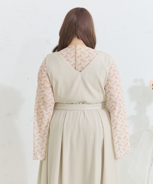 Louiosy(ルオシー)の「【Louiosy】【大きいサイズ】ベルト付きジャンスカ(ワンピース・レディース・ネイビー/ブラック/アイボリー・X-LARGE/3L/4L)」の17枚目の写真
