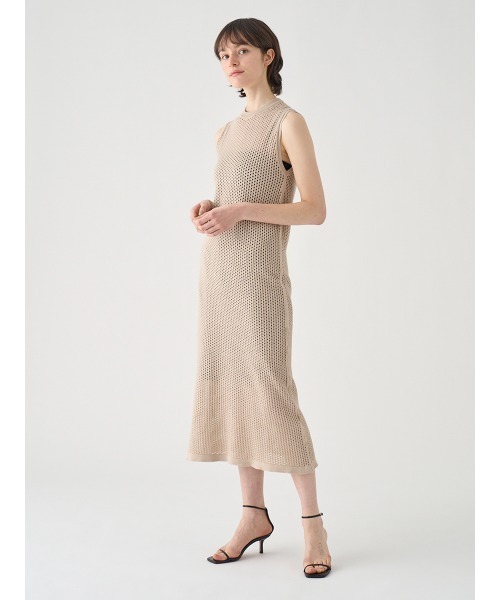 JOHN SMEDLEY（ジョンスメドレー）の「コットン透かしレース編みロングニットワンピース（ワンピース・レディース・ベージュ系その他4・S）」の3枚目の写真