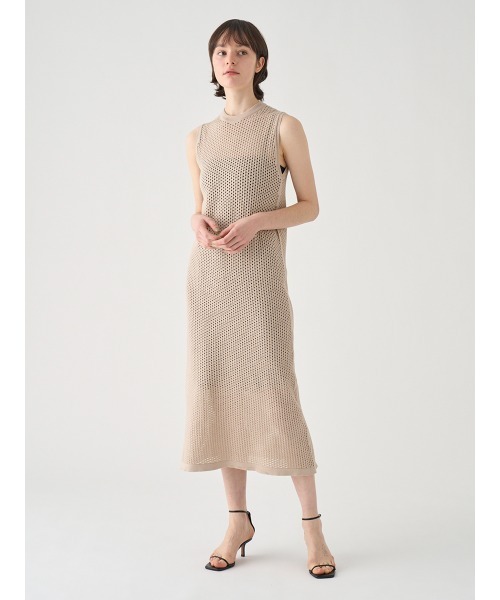 JOHN SMEDLEY（ジョンスメドレー）の「コットン透かしレース編みロングニットワンピース（ワンピース・レディース・ベージュ系その他4・S）」の5枚目の写真