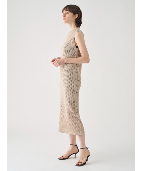 JOHN SMEDLEY（ジョンスメドレー）の「コットン透かしレース編みロングニットワンピース（ワンピース・レディース・ベージュ系その他4・S）」の6枚目の写真