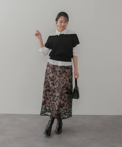 Leja(レジャ)の「【LEJA】フラワーレースカラーチュールレイヤードキャミAラインワンピースオケージョンドレス(ドレス・レディース・ブルー/ブラック・MEDIUM/SMALL)」の18枚目の写真