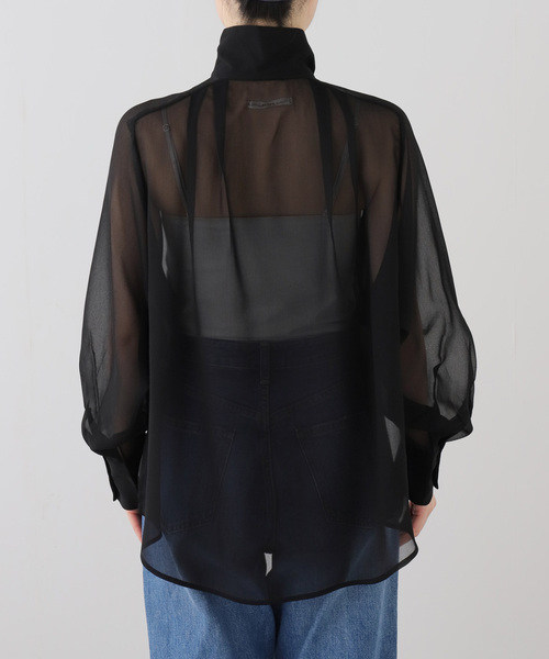 A PUPIL（アピューピル）の「【A PUPIL/ア ピューピル】別注 HNK RGLN BL ジョーゼットブラウス（シャツ/ブラウス・レディース・ブラック・MEDIUM）」の10枚目の写真
