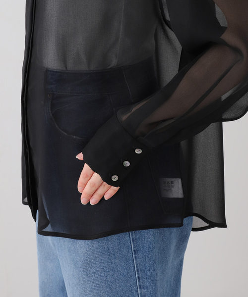 A PUPIL（アピューピル）の「【A PUPIL/ア ピューピル】別注 HNK RGLN BL ジョーゼットブラウス（シャツ/ブラウス・レディース・ブラック・MEDIUM）」の12枚目の写真