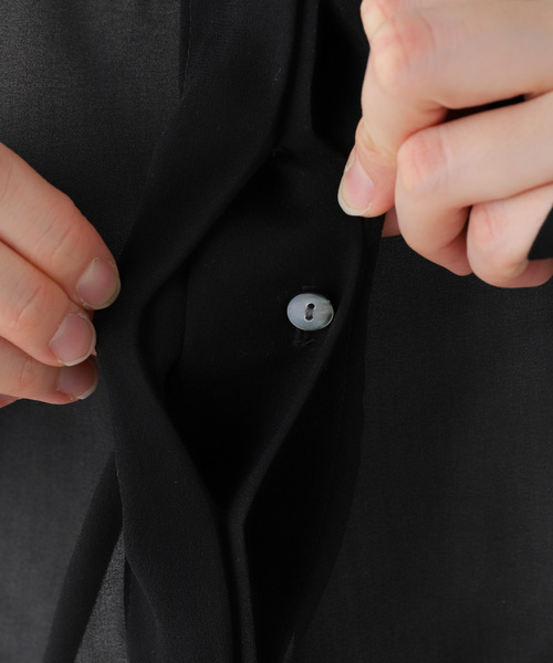 A PUPIL（アピューピル）の「【A PUPIL/ア ピューピル】別注 HNK RGLN BL ジョーゼットブラウス（シャツ/ブラウス・レディース・ブラック・MEDIUM）」の13枚目の写真