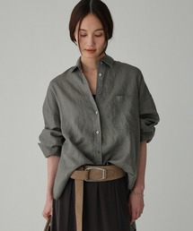 バビロン　麻　ブラウスBLACK 楽天市場】【SALE／40%OFF】リネンギャザーブラウス BABYLONE バビロン