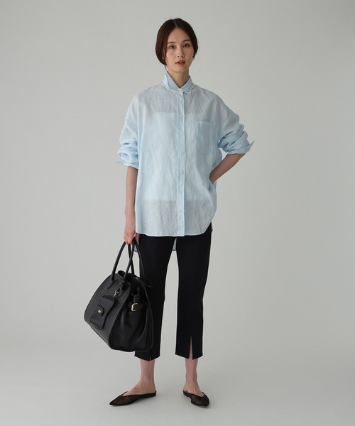 BABYLONE(バビロン)の「リネンBIGシルエットシャツ(シャツ/ブラウス・レディース・サックスブルー/ベージュ/チャコール/ホワイト・フリー)」の12枚目の写真