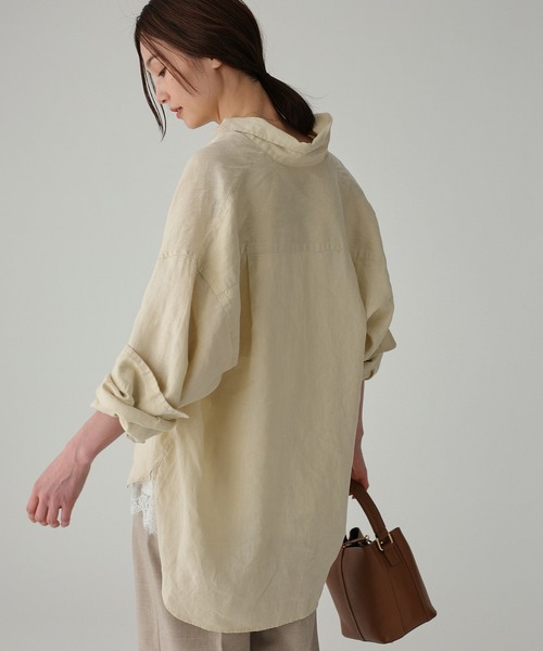 BABYLONE(バビロン)の「リネンBIGシルエットシャツ(シャツ/ブラウス・レディース・サックスブルー/ベージュ/チャコール/ホワイト・フリー)」の22枚目の写真